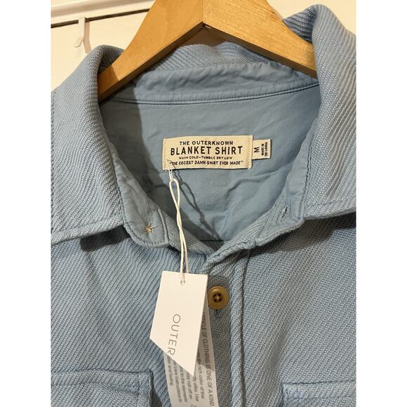 NWT Outerknown Light Blue Chroma Blanket - Hazy Sea Shirt Men’s Medium NEW - Picture 5 of 14